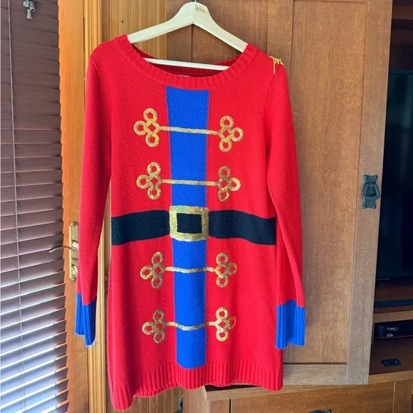 Ugly Christmas Sweater | Sweaters | Christmas Holiday Sweater Dress  Nutcracker Ugly Sweater Red Womens Small 46 | Poshmark